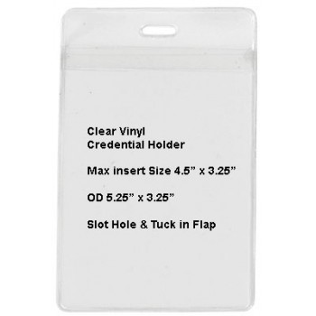 Vinyl Top Load 5.25" x 3.375" Credential Holder - 100 pack